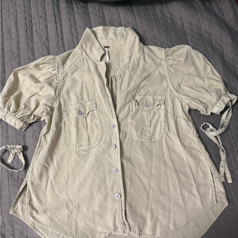 Free People Sage Green Blouse